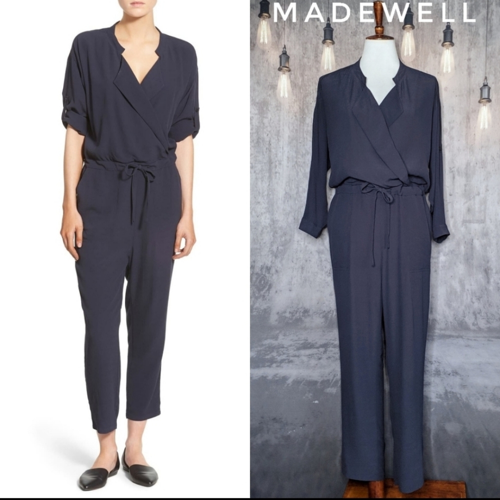 Madewell Novelist Drawstring Jumpsuit in NAVY